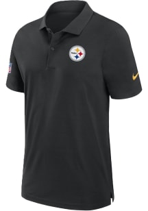 Nike Pittsburgh Steelers Mens Black Sidline Dri Fit Short Sleeve Polo