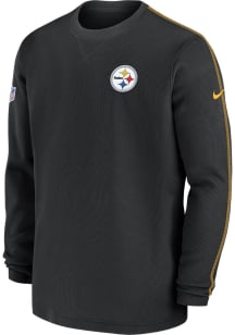 Nike Pittsburgh Steelers Mens Black Sideline Coach Long Sleeve Sweatshirt