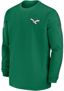 Nike Philadelphia Eagles Mens Kelly Green Sideline Coach Long Sleeve Sweatshirt