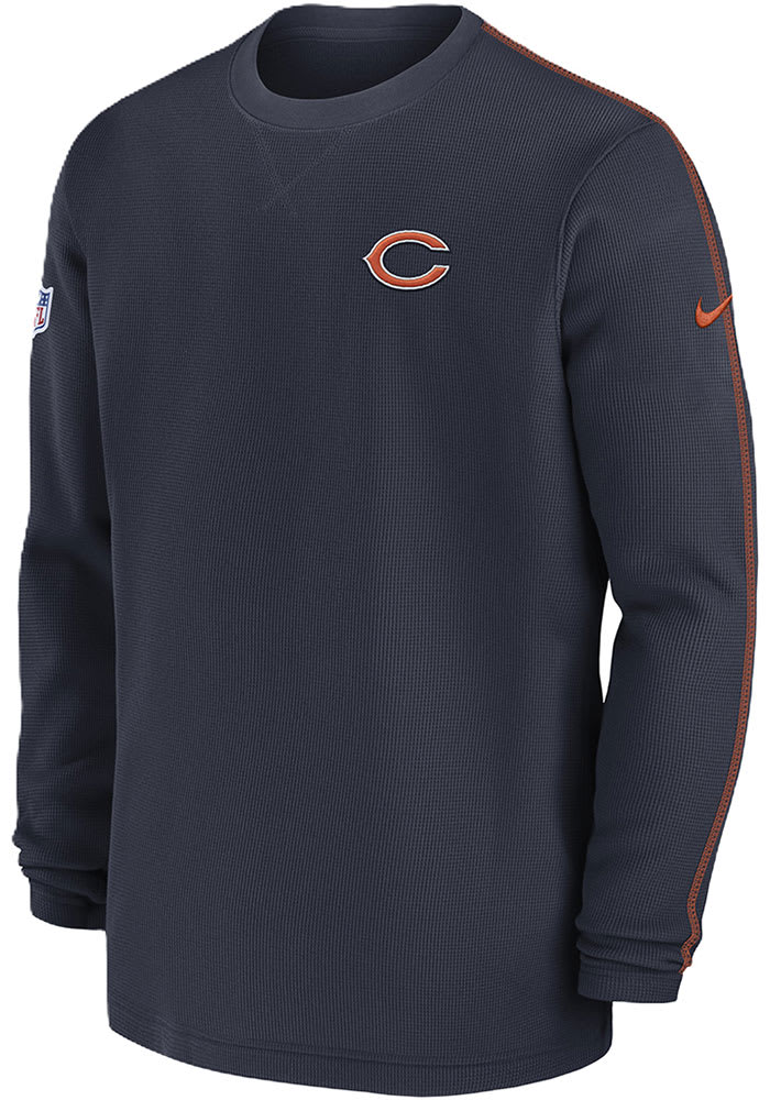 Nike Chicago Bears Mens Long Sleeve NAVY Sideline Coach Sweatshirt