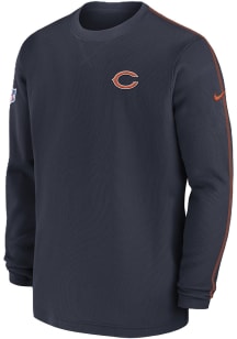 Nike Chicago Bears Mens Navy Blue Sideline Coach Long Sleeve Sweatshirt