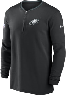 Nike Philadelphia Eagles Mens Black Sideline Coach Long Sleeve Qtr Zip Pullover