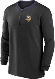 Nike Minnesota Vikings Mens Black Sideline Coach Long Sleeve Qtr Zip Pullover