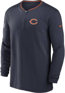 Nike Chicago Bears Mens Navy Blue Sideline Coach Long Sleeve Qtr Zip Pullover