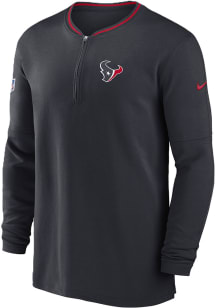 Nike Houston Texans Mens Navy Blue Sideline Coach Long Sleeve Qtr Zip Pullover