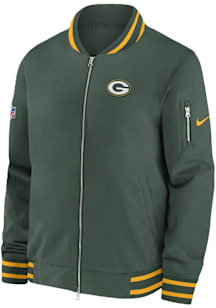 Nike Green Bay Packers Mens Green Sideline Bomber Medium Weight Jacket