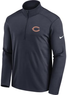 Nike Chicago Bears Mens Navy Blue Pacer Design Long Sleeve Qtr Zip Pullover
