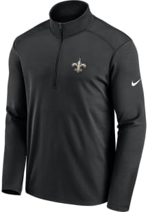 Nike New Orleans Saints Mens Black Pacer Long Sleeve Qtr Zip Pullover