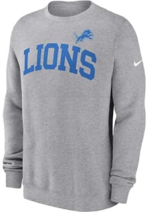 Nike Detroit Lions Mens Grey Club Long Sleeve Crew Sweatshirt