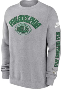 Nike Philadelphia Eagles Mens Grey Rewind Long Sleeve Crew Sweatshirt