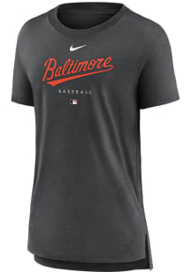 Nike Baltimore Orioles Womens Charcoal Triblend Short Sleeve T-Shirt