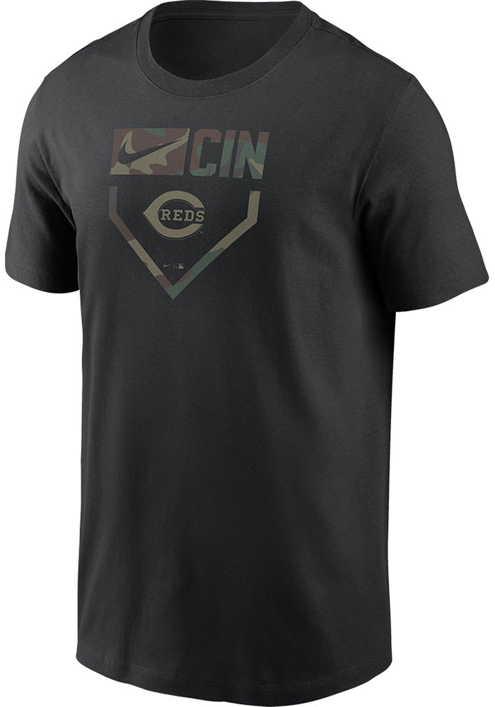 Nike Cincinnati Reds BLACK Camo Short Sleeve T Shirt 173204622