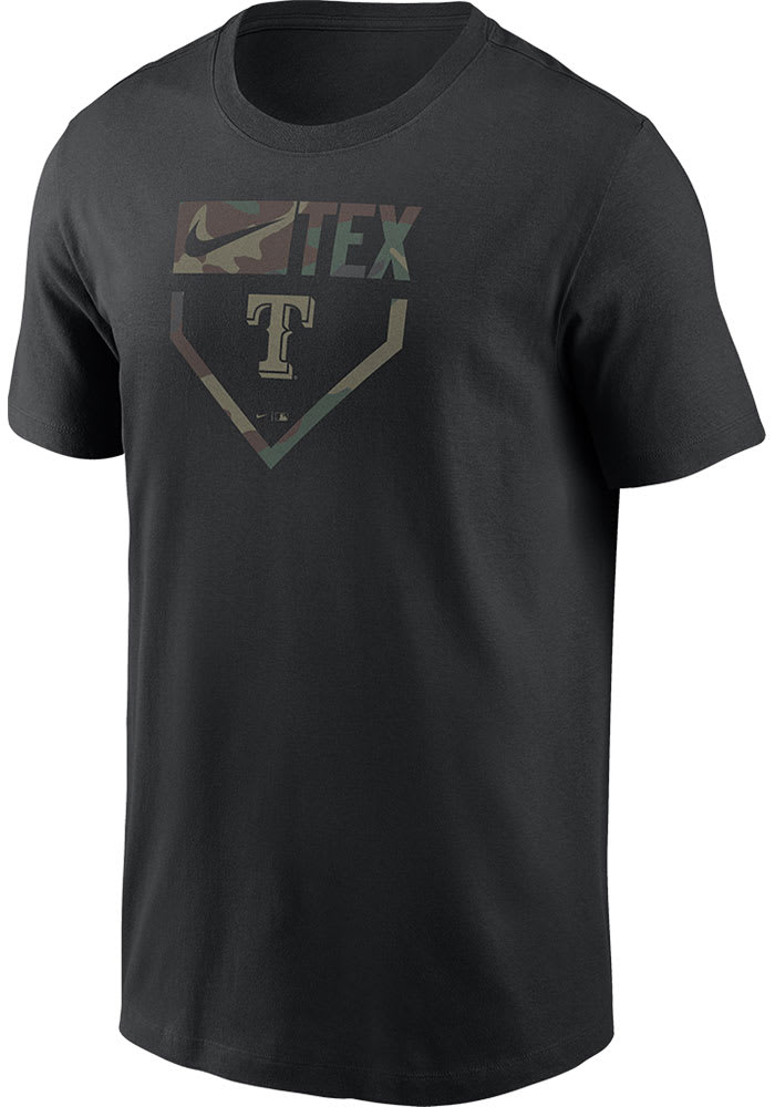 Nike Texas Rangers BLACK Camo Short Sleeve T Shirt - 173204640