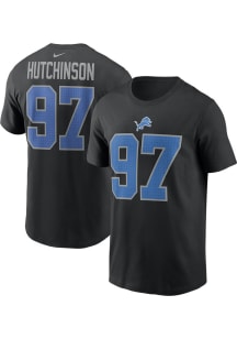 Aidan Hutchinson Detroit Lions Black Player Name and Number Short Sleeve Player T Shirt