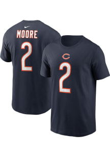 DJ Moore Chicago Bears Navy Blue Player Name and Number Short Sleeve Player T Shirt