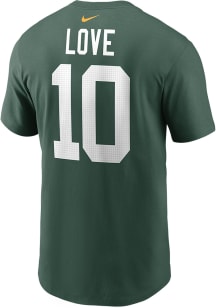 Jordan Love  Green Bay Packers Green Nike Player Name and Number Short Sleeve T Shirt