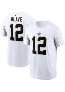 Chris Olave New Orleans Saints White Player Name and Number Short Sleeve Player T Shirt