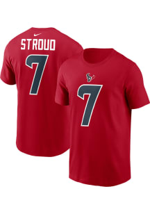 CJ Stroud Houston Texans Red Player Name and Number Short Sleeve Player T Shirt