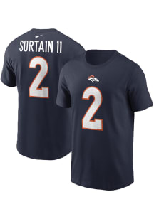 Patrick Surtain  Denver Broncos Navy Blue Nike Player Name and Number Short Sleeve T Shirt