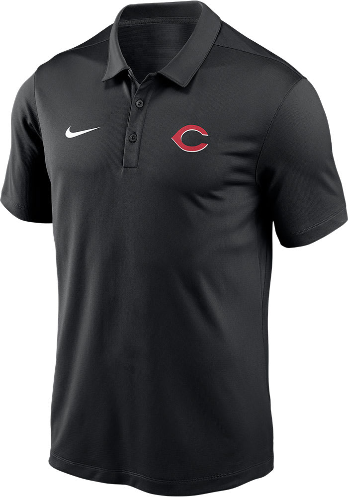 Nike Cincinnati Reds Mens Black Primary Logo Short Sleeve Polo