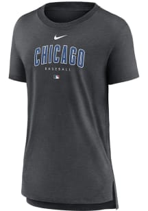 Nike Chicago Cubs Womens Charcoal Triblend Short Sleeve T-Shirt