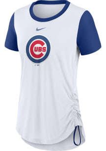 Nike Chicago Cubs Womens White Cinch Short Sleeve T-Shirt