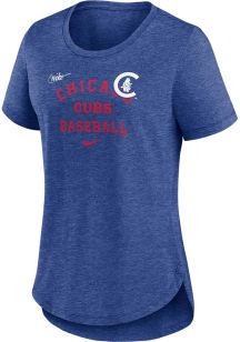 Nike Chicago Cubs Womens Blue Triblend Short Sleeve T-Shirt