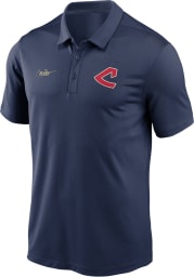Nike Cleveland Indians Mens Navy Blue Cooperstown Short Sleeve Polo