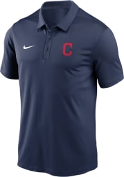 Nike Cleveland Indians Mens Navy Blue Cap Logo Short Sleeve Polo