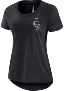 Nike Colorado Rockies Womens Black Breeze Short Sleeve T-Shirt