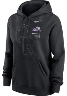 Nike Colorado Rockies Womens Black Slant Hooded Sweatshirt