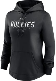 Nike Colorado Rockies Womens Black Pregame Hooded Sweatshirt