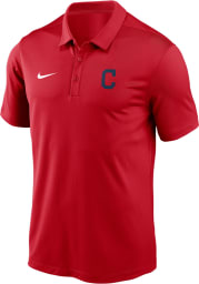 Nike Cleveland Indians Mens Red Primary Logo Short Sleeve Polo