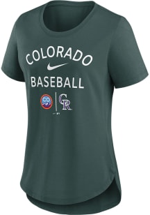 Nike Colorado Rockies Womens Green Triblend Short Sleeve T-Shirt