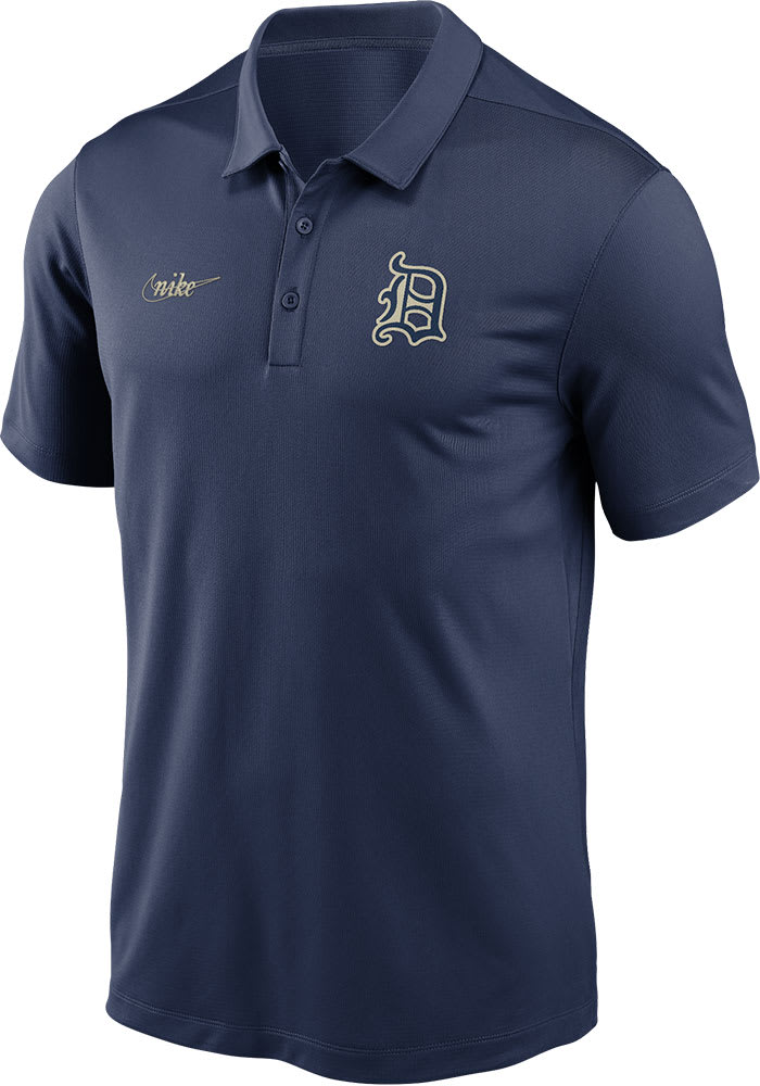Nike Detroit Tigers Mens Navy Blue Cooperstown Short Sleeve Polo