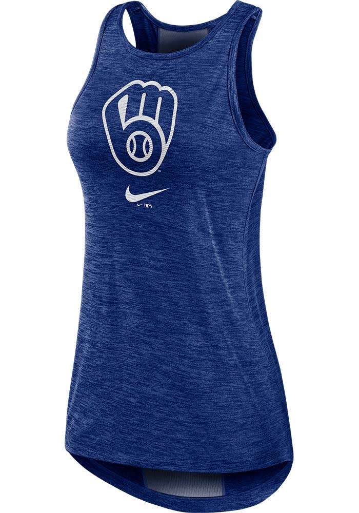 Milwaukee Brewers Nike Womens BLUE Stripe Tank Top - 173204750