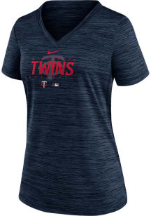 Nike Minnesota Twins Womens Navy Blue Velocity T-Shirt