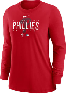 Nike Philadelphia Phillies Womens Red Diamond Long Sleeve T-Shirt