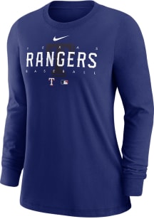 Nike Texas Rangers Womens Blue Diamond LS Tee