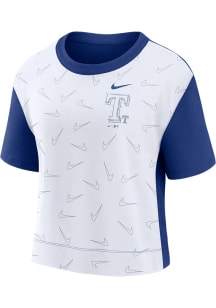Nike Texas Rangers Womens Blue Boxy Short Sleeve T-Shirt