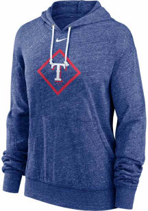Nike Texas Rangers Womens Blue Gym Hooded Sweatshirt