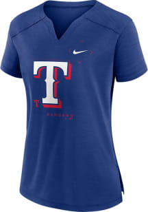 Nike Texas Rangers Womens Blue Stack Short Sleeve T-Shirt