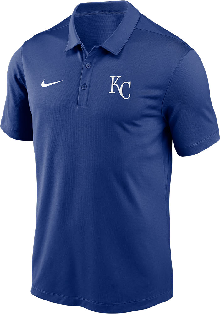 Nike Kansas City Royals Mens Blue Cap Logo Short Sleeve Polo