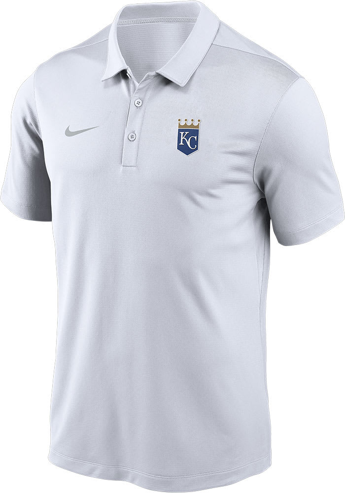 Nike Kansas City Royals Mens White Primary Logo Short Sleeve Polo