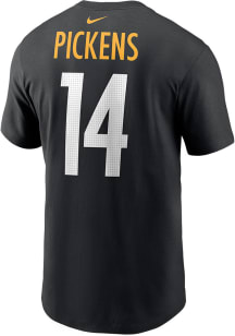 George Pickens Pittsburgh Steelers Black Player Name and Number Short Sleeve Player T Shirt