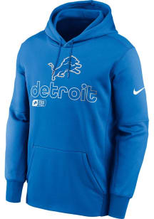 Nike Detroit Lions Mens Blue Therma Hood