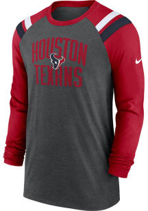 Nike Houston Texans Charcoal Tri-blend Long Sleeve Fashion T Shirt