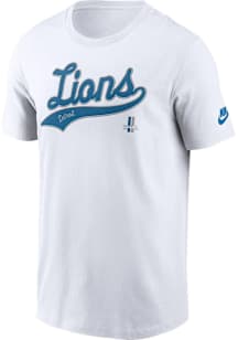 Nike Detroit Lions White Rewind Essential Cotton Short Sleeve T Shirt