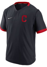 Nike Cleveland Indians Mens Navy Blue Hot Jacket Short Sleeve Jacket