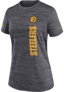 Nike Pittsburgh Steelers Womens Black Sideline Velocity T-Shirt